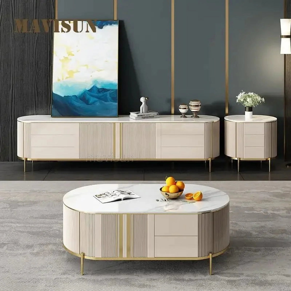 Italian Style Light Luxury Coffee Table TV Cabinet B1167