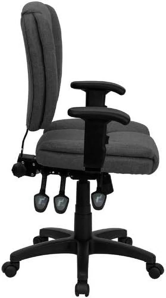 Gray Fabric Ergonomic Swivel Office Chair with Arms M347
