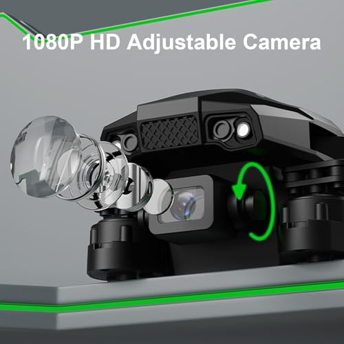 Mini Drone with Camera, 1080P WiFi FPV, Foldable, 2 Batteries, Black I7007