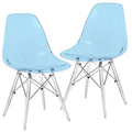Transparent Blue Molded Side Chair Set of 2 S97056