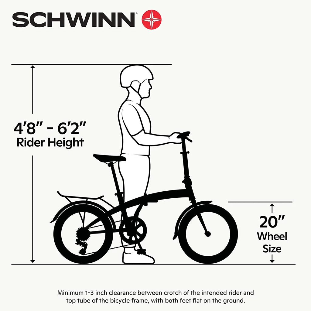 20 In. Folding Bike with Rear Carry Rack, White A152392