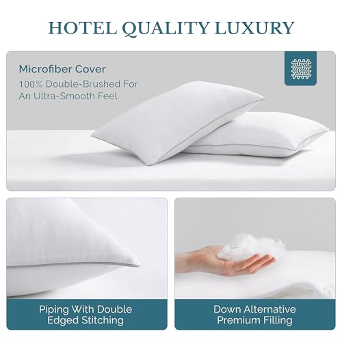 King Size Bed Pillows Set of 2 White Y36684