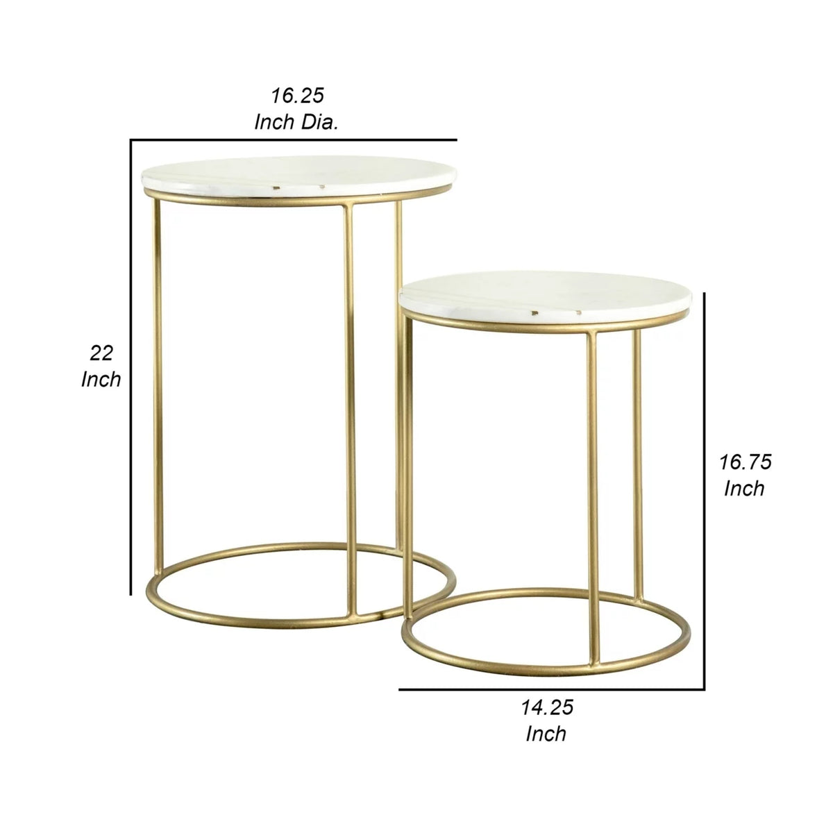17 Inch 2 Piece Nesting End Table Set N264