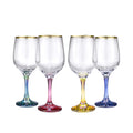 Set of 4 Italian Crystal Wine Water Beverage Glasses 15oz V912