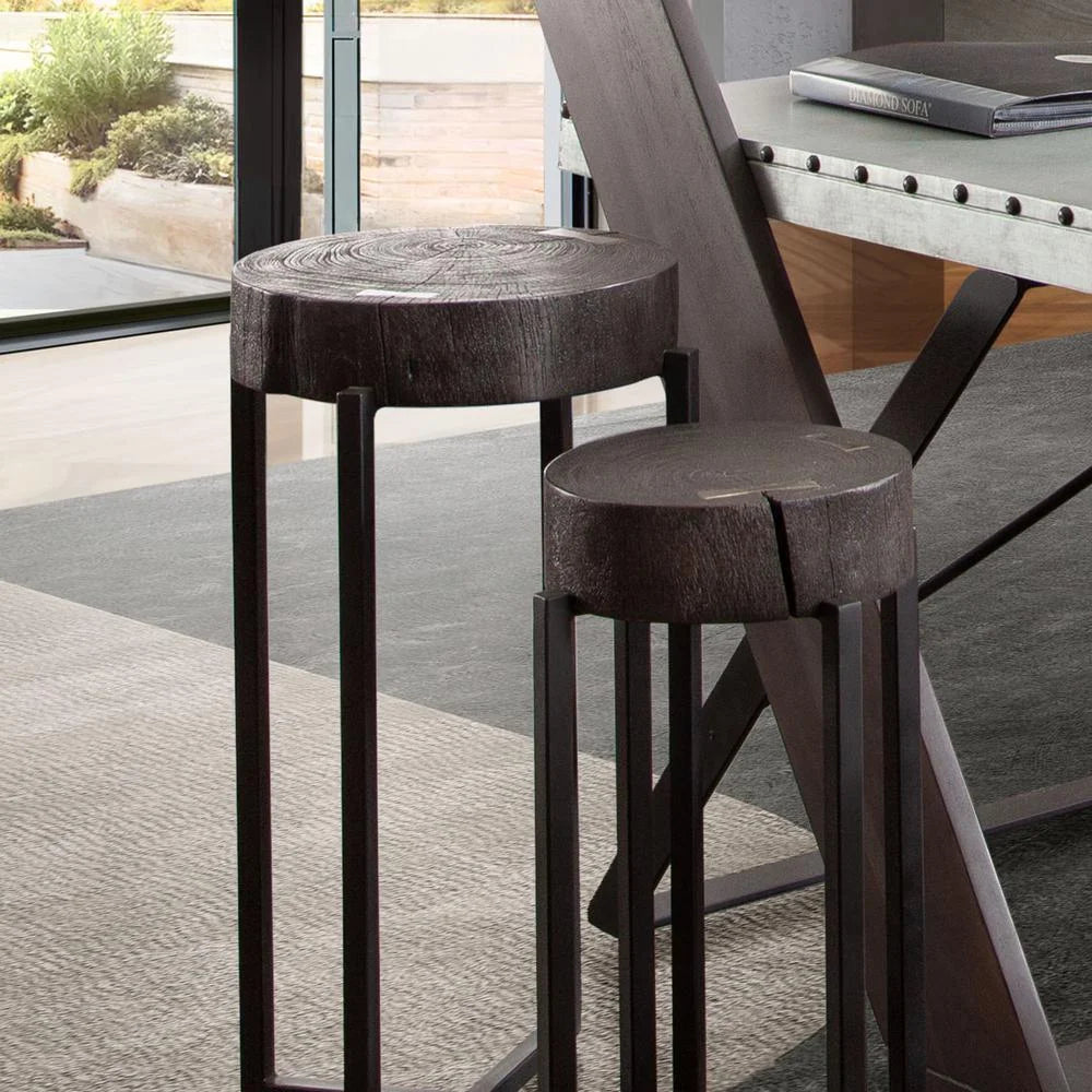 Espresso Accent Table with Mango Wood Top I66992