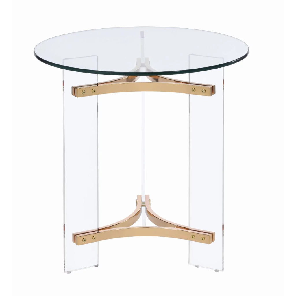 Round Tempered Glass Top End Table S171346