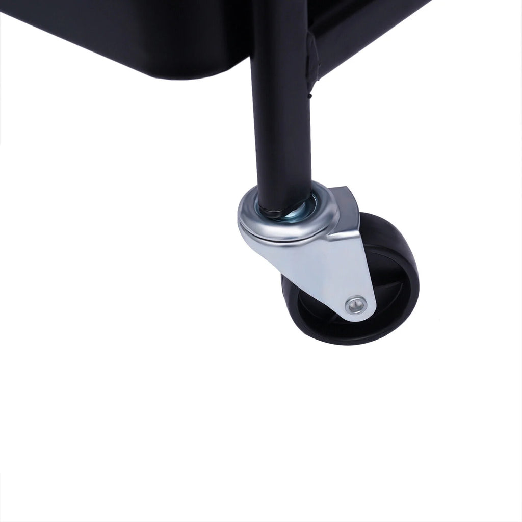 3 Tier Rolling Printer Cart with Wheel (Black+Brown) Q502