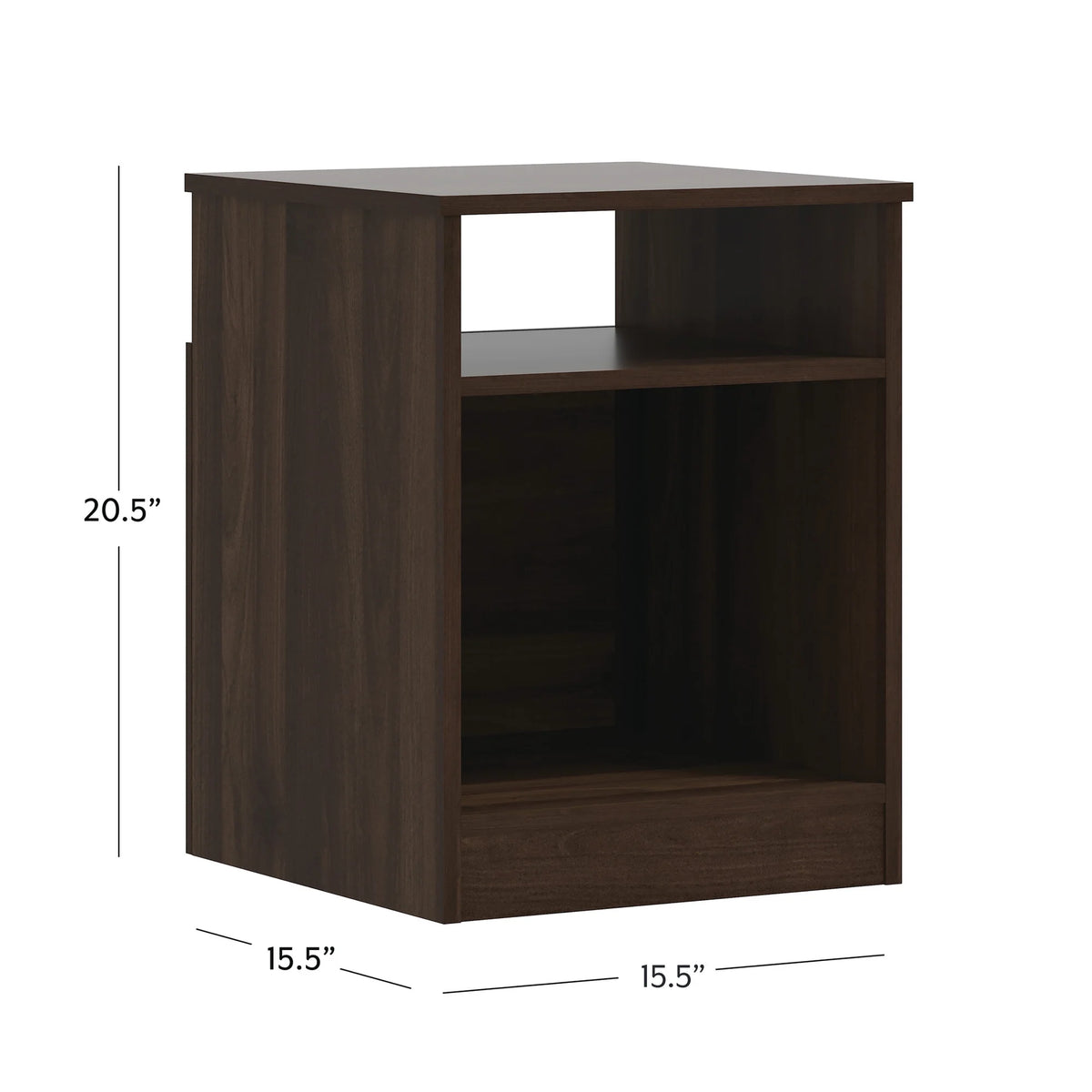 Dark Walnut Open Shelf Nightstand F40722