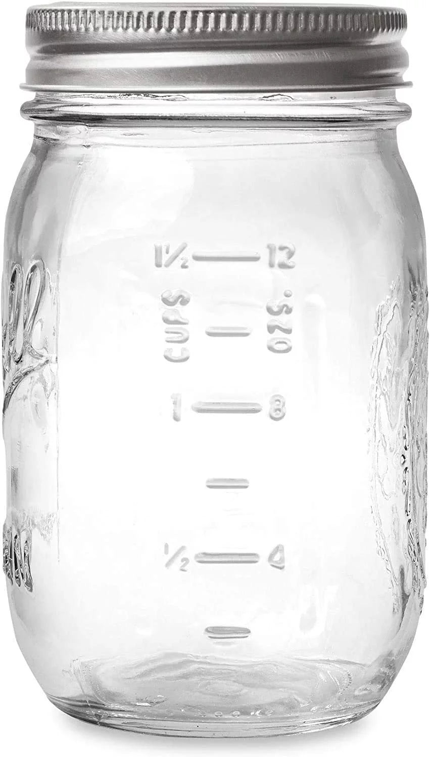 16-oz Mason Jar with Lids and Bands Pack of 24 U879005