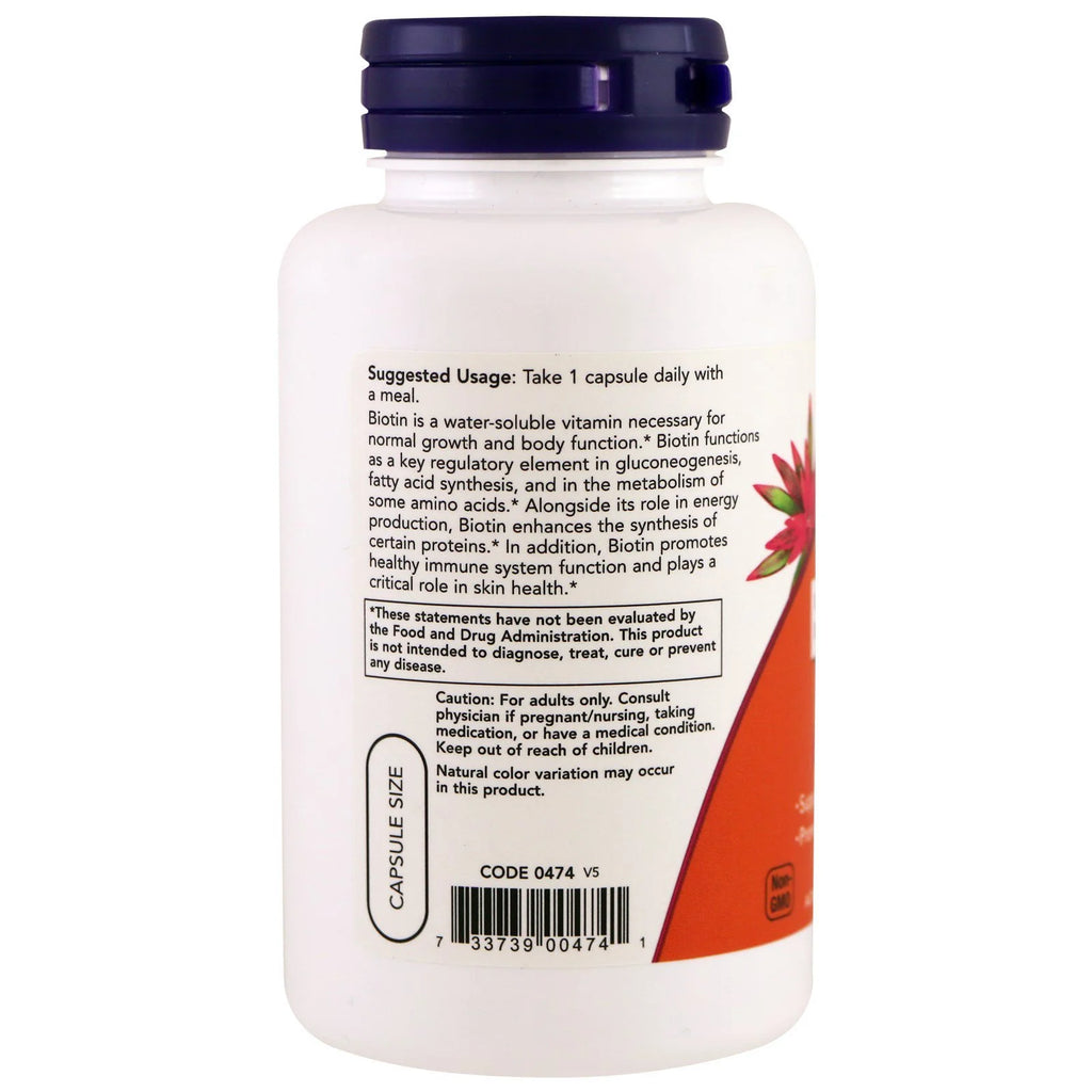 Biotin 5,000 Mcg 120 Vcaps Pack of 2 K368