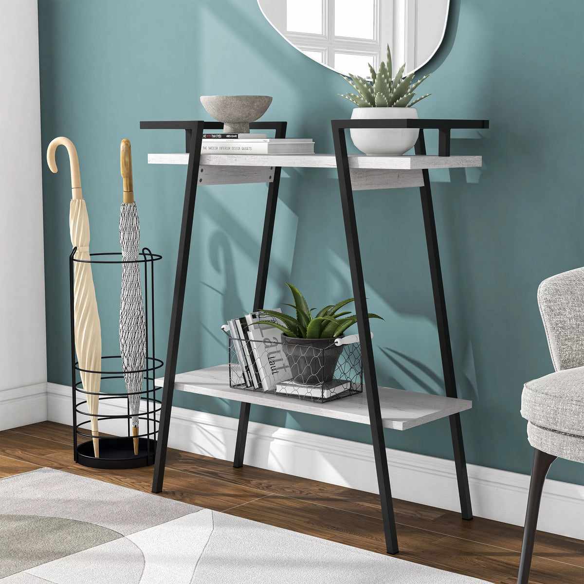 31-inch Metal Two-tier Console Table L163904