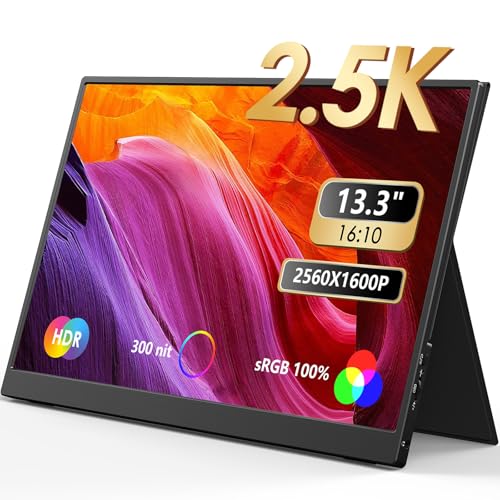 Portable Monitor 15.6inch FHD 1080P USB C HDMI Ultra-Slim IPS Display with Smart Cover & Speakers J5844