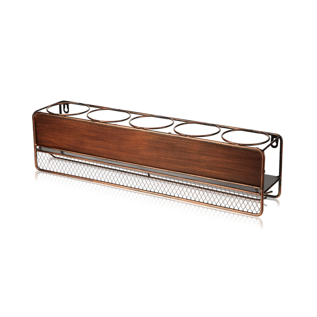 Wall Mounted Wine Shelf & Stemware Rack A361