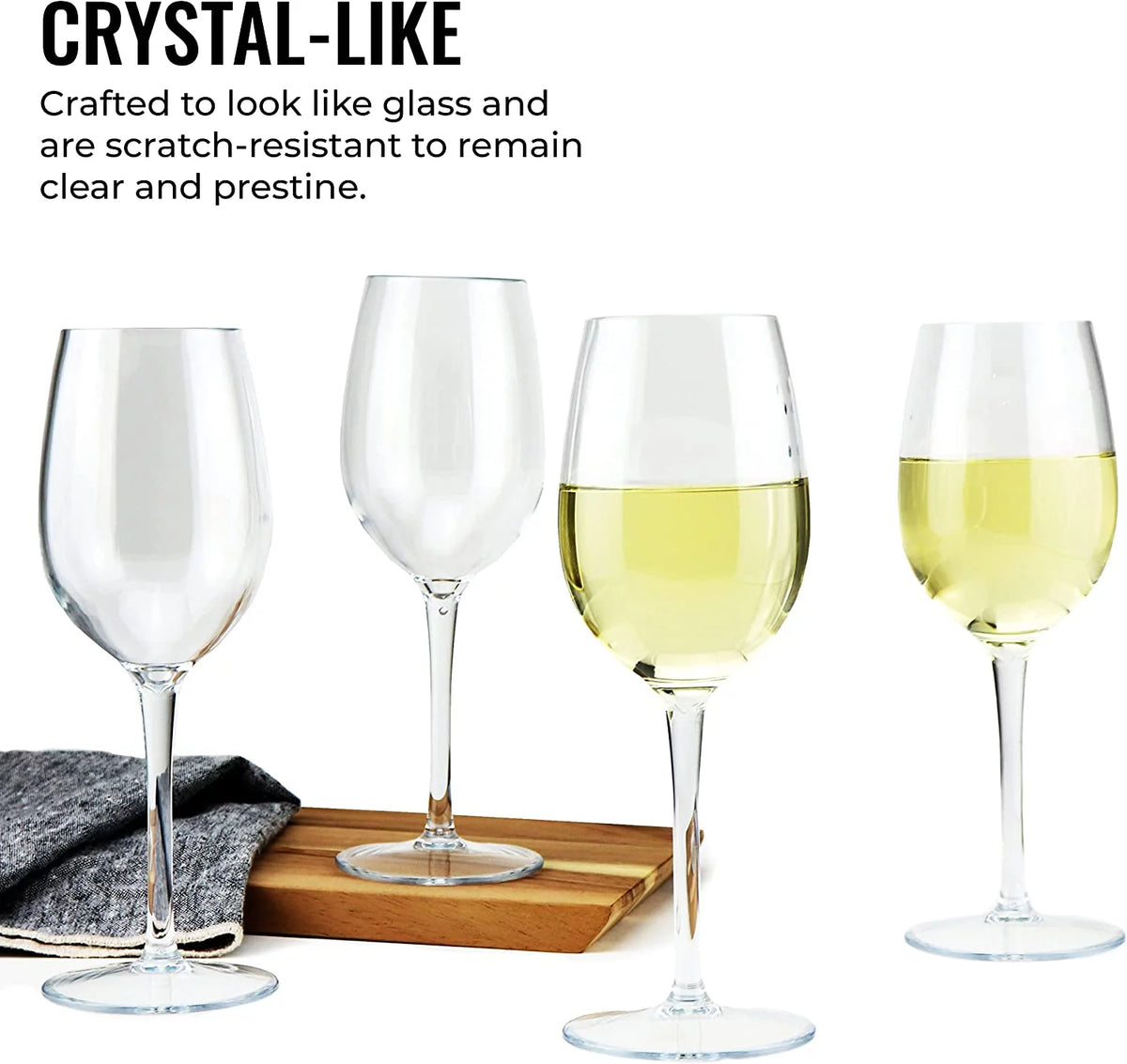 Unbreakable White Wine Glasses, 4 Pack V640