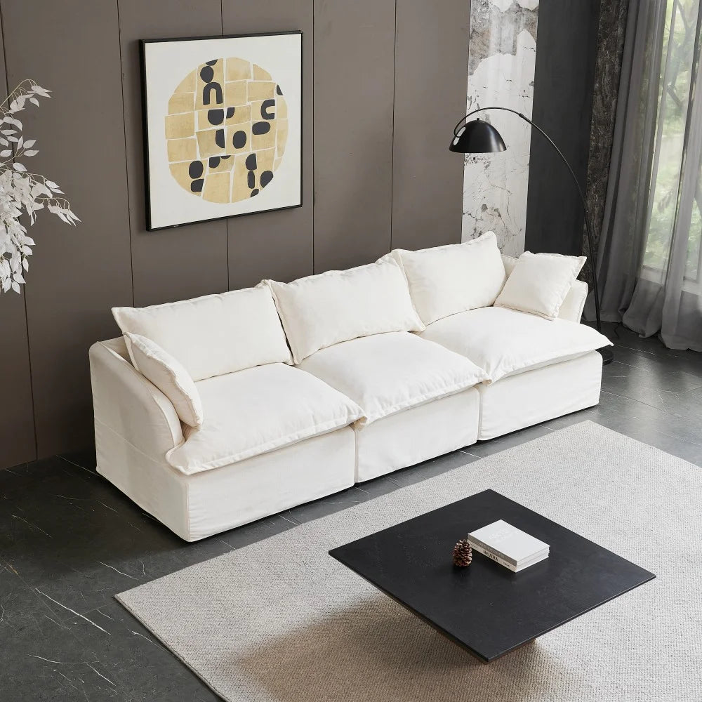 White 3 Seater Sectional Sofa W5246