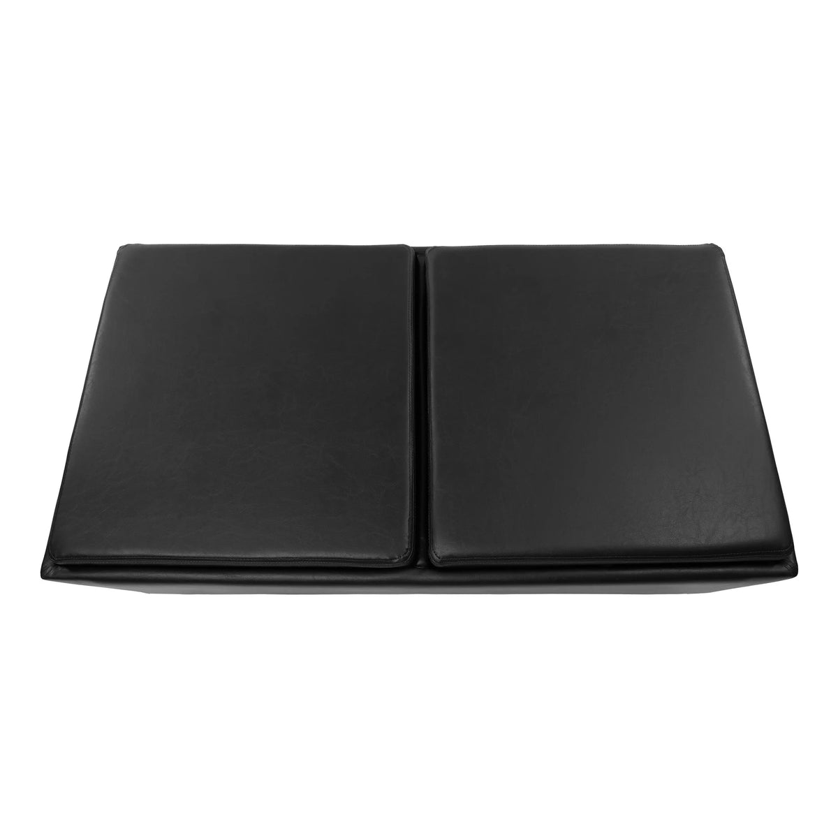Espresso Faux Leather Upholstered Storage Cocktail Ottoman H3761