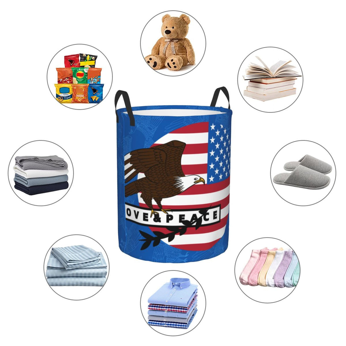 Blue Collapsible Laundry Basket R386148