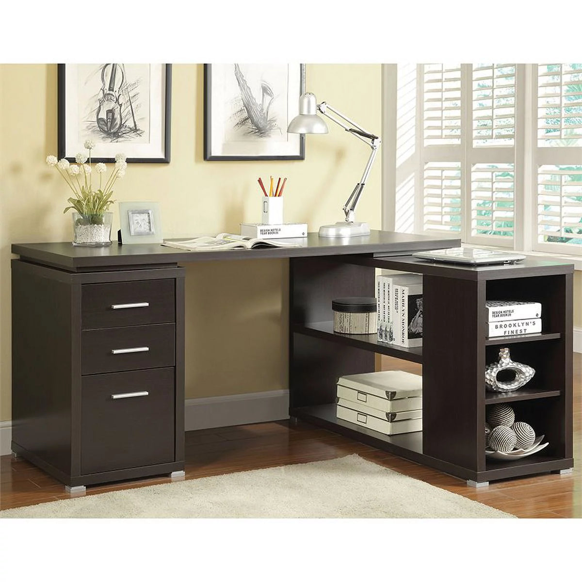 2 Piece L Shaped Writing Desk and Executive Office Chair S35411