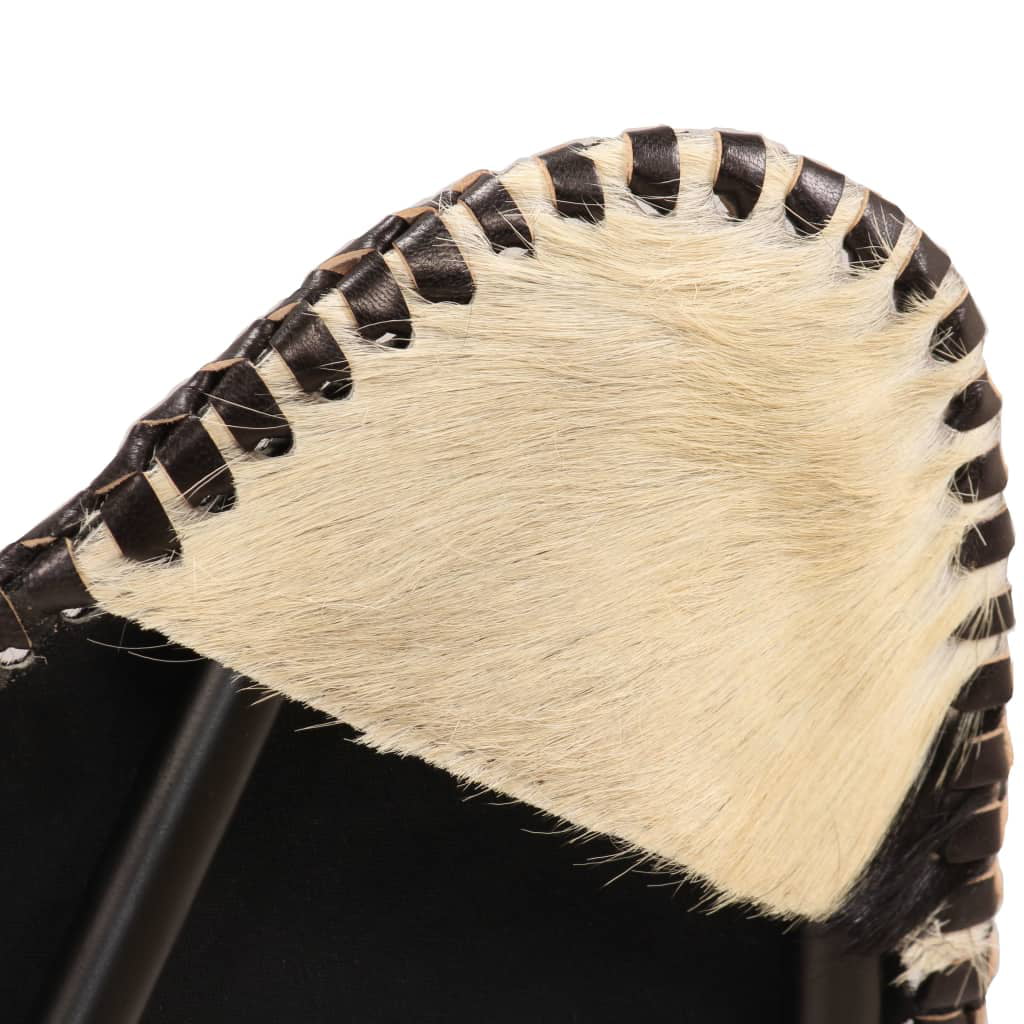 Black and White Goat Leather Butterfly Chair E13605
