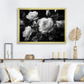 Grey Rose Framed Canvas Art Print 32 in. wide x 24 in. high O7976