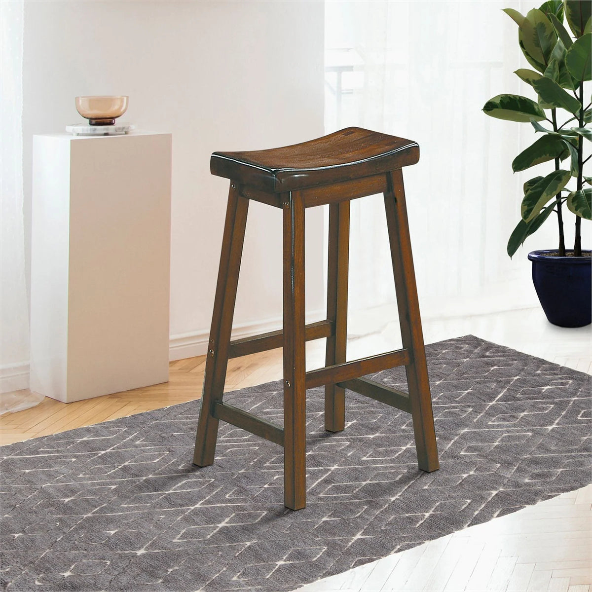 Solid Wood Bar Stool Set of 2 R561