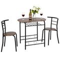 3 Piece Wooden Dining Set with 2 Chairs and Wine Rack M94081