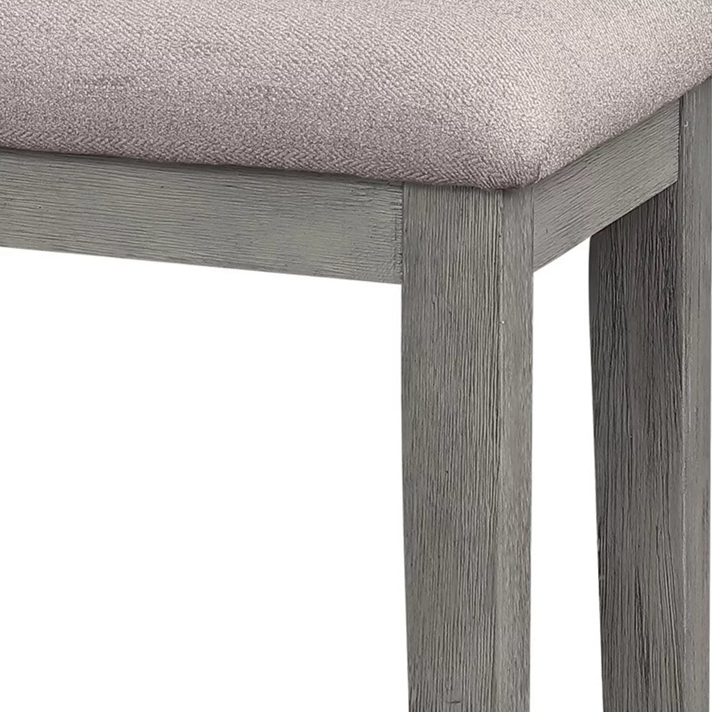 Gray Fabric Upholstered Wooden Bench S2234