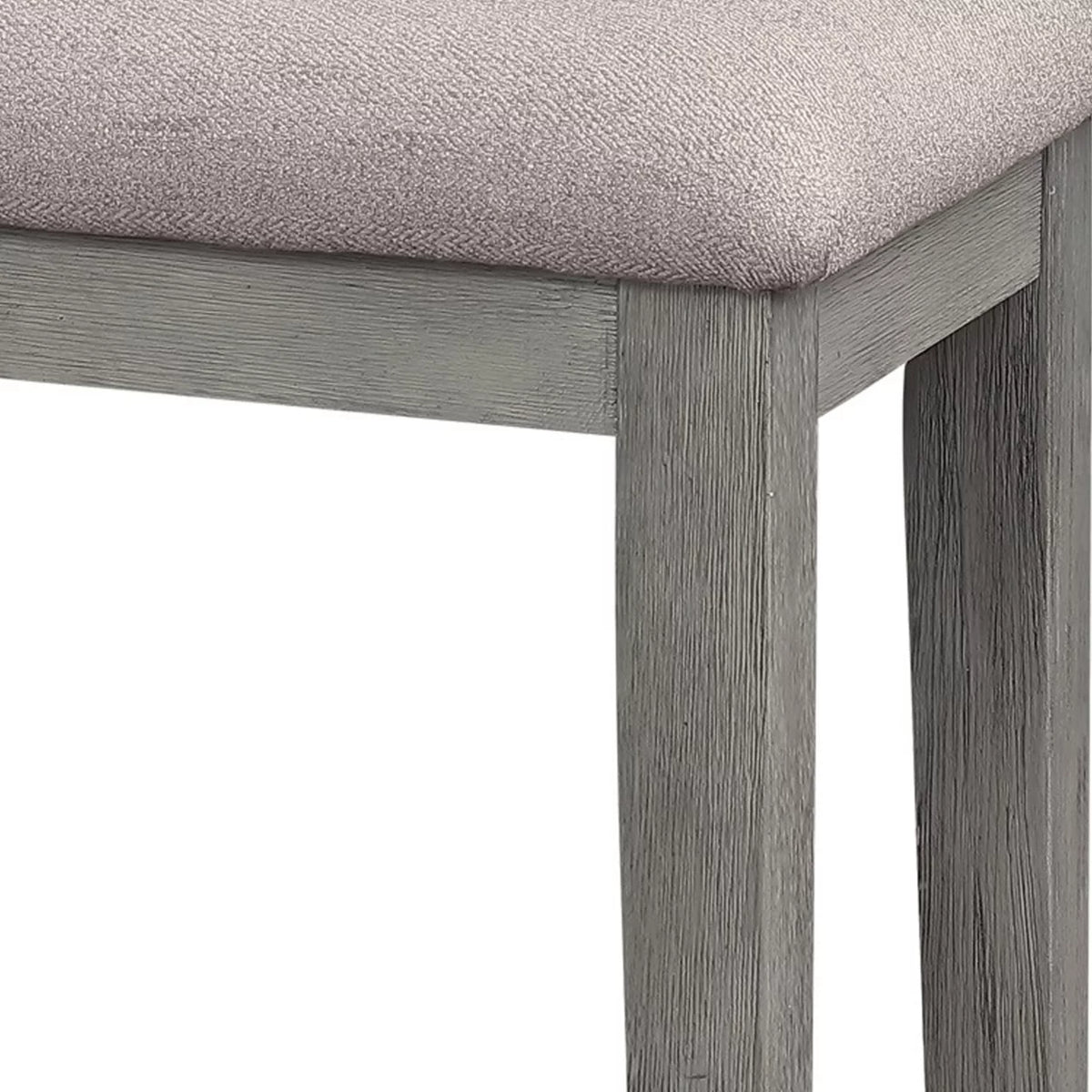 Gray Fabric Upholstered Wooden Bench S2234
